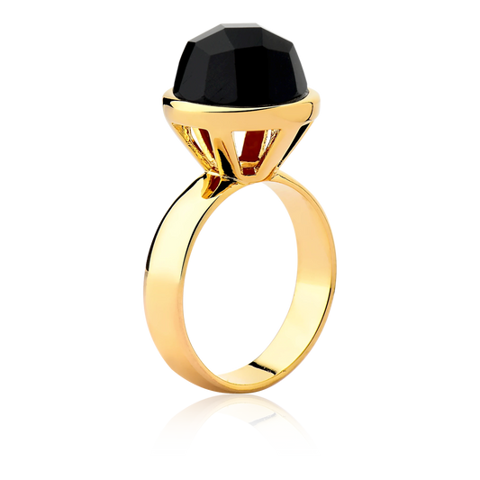 Anel Classic - Onix detalhe — Ouro 18K | Aimer Joias | anel semijoia pedra natural