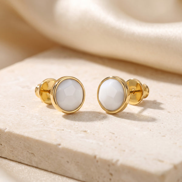 Brinco Classic - Porcelana, banhado a ouro 18k