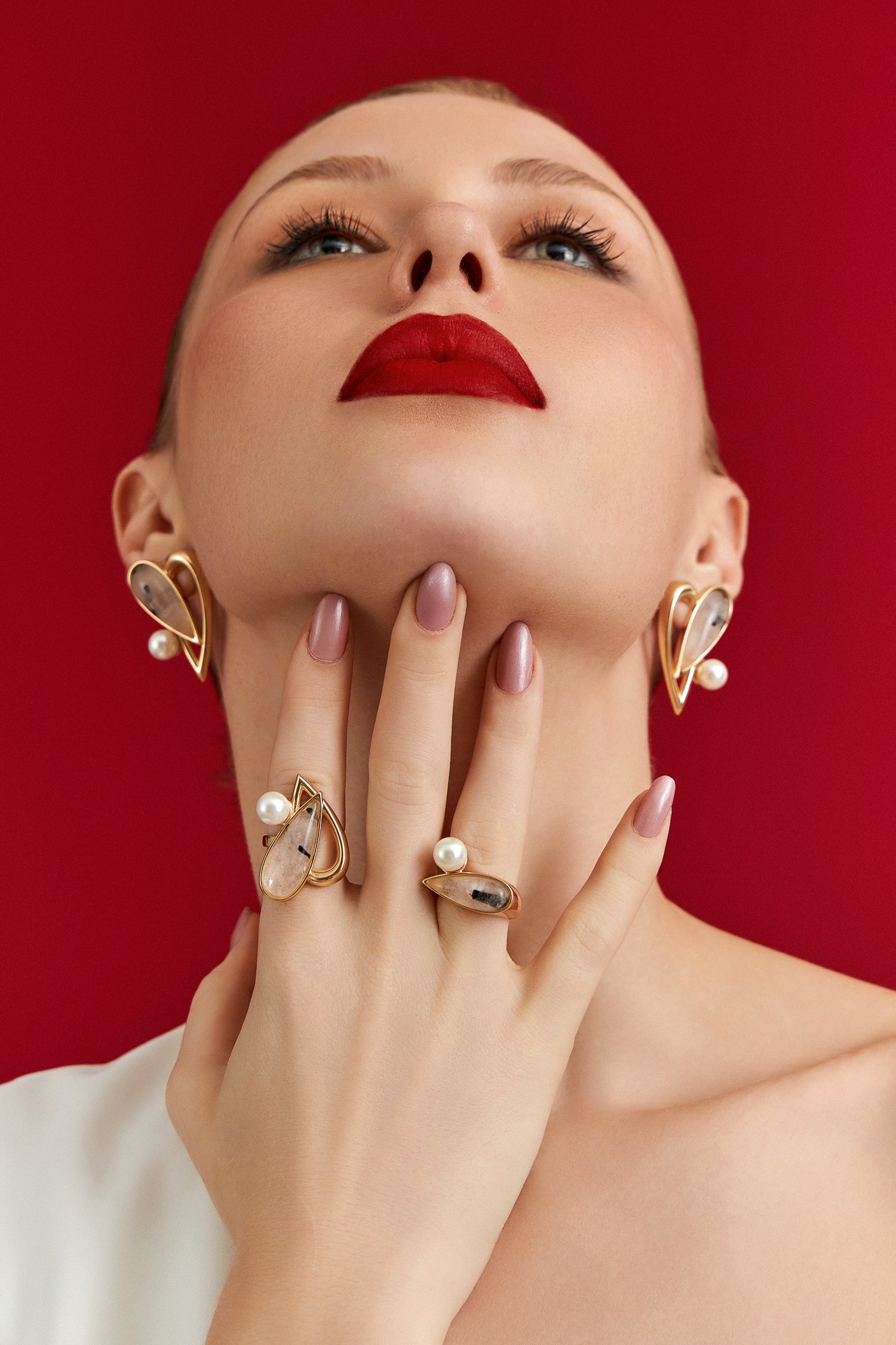 Anel União com Cristal Rutilado – detalhe em semijoia premium banhada a ouro 18k – Aimer Joias