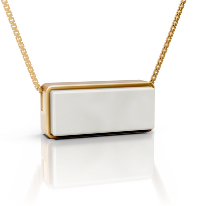 Colar Estrutura - Porcelana Branca | Semijoia Banhada a Ouro 18K