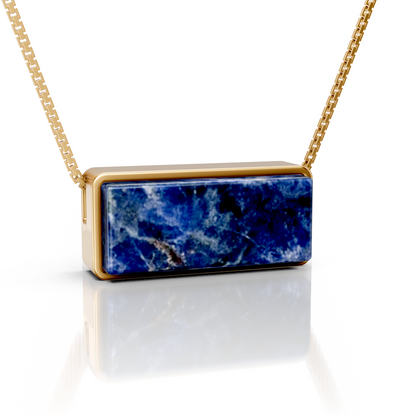 Colar Estrutura - Sodalita | Semijoia Banhada a Ouro 18K