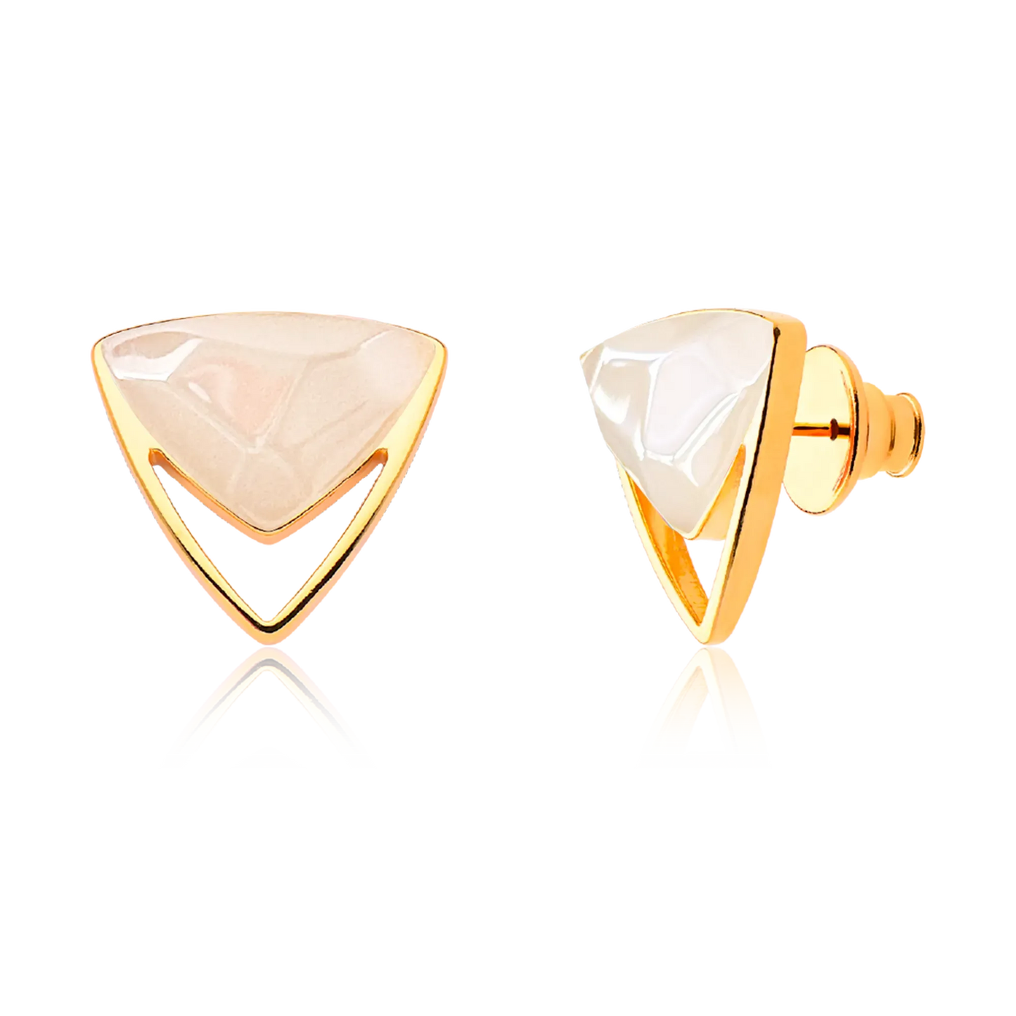 Brinco Equilíbrio - Ágata Branca Perolizada — Ouro 18K | Aimer Joias | brinco semijoia feminina pedra natural