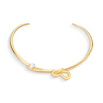 Choker Laços com Pérola, banhado a ouro 18k
