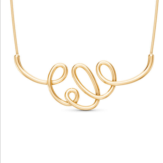 Colar Rabiscos em banho ouro 18k com corrente snake | Coleção Entre o Traço e a Forma Aimer Joias