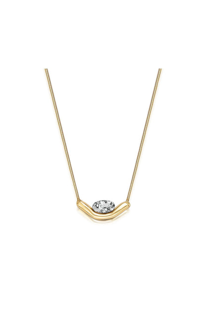 Colar Sentir com Drusa Platina em Banho de Ouro 18K para iluminar, energizar e adicionar um toque de sofisticação ao seu dia.