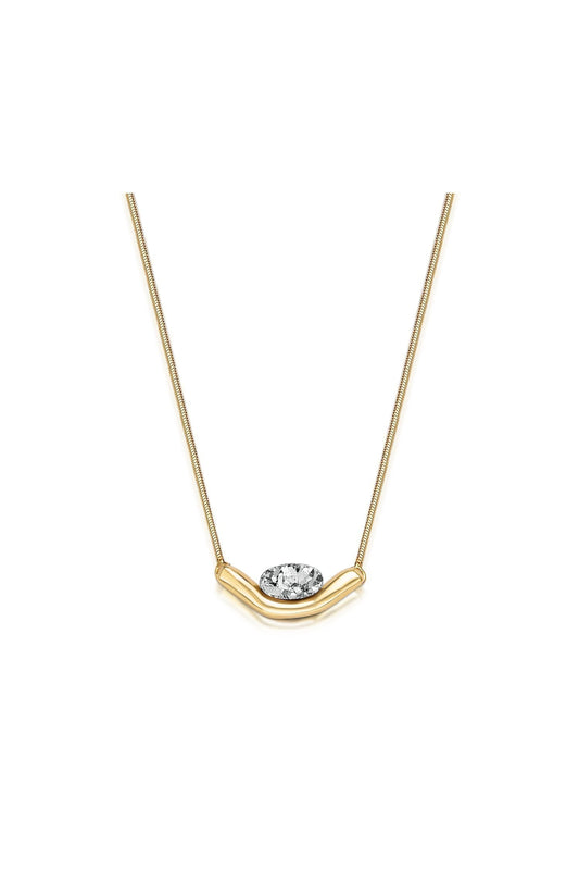 Colar Sentir com Drusa Platina em Banho de Ouro 18K para iluminar, energizar e adicionar um toque de sofisticação ao seu dia.
