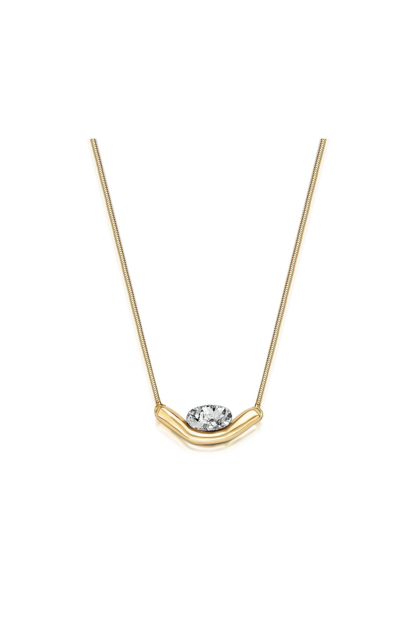 Colar Sentir com Drusa Platina em Banho de Ouro 18K para iluminar, energizar e adicionar um toque de sofisticação ao seu dia.