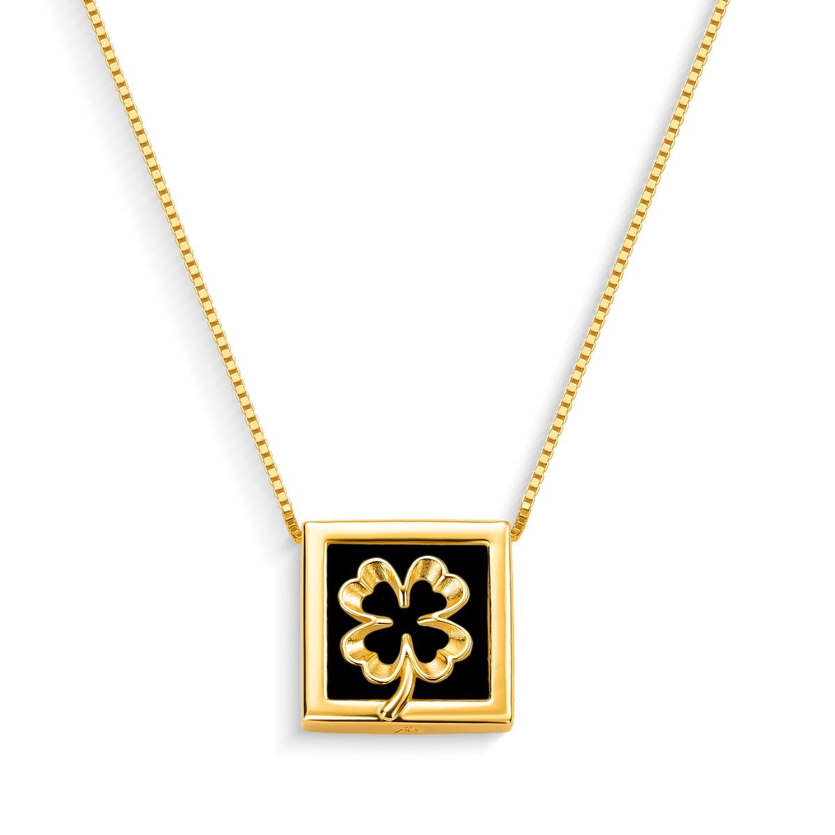 Colar Boa Sorte com Obsidiana Negra, semijoia banhada a ouro 18k — Aimer Joias