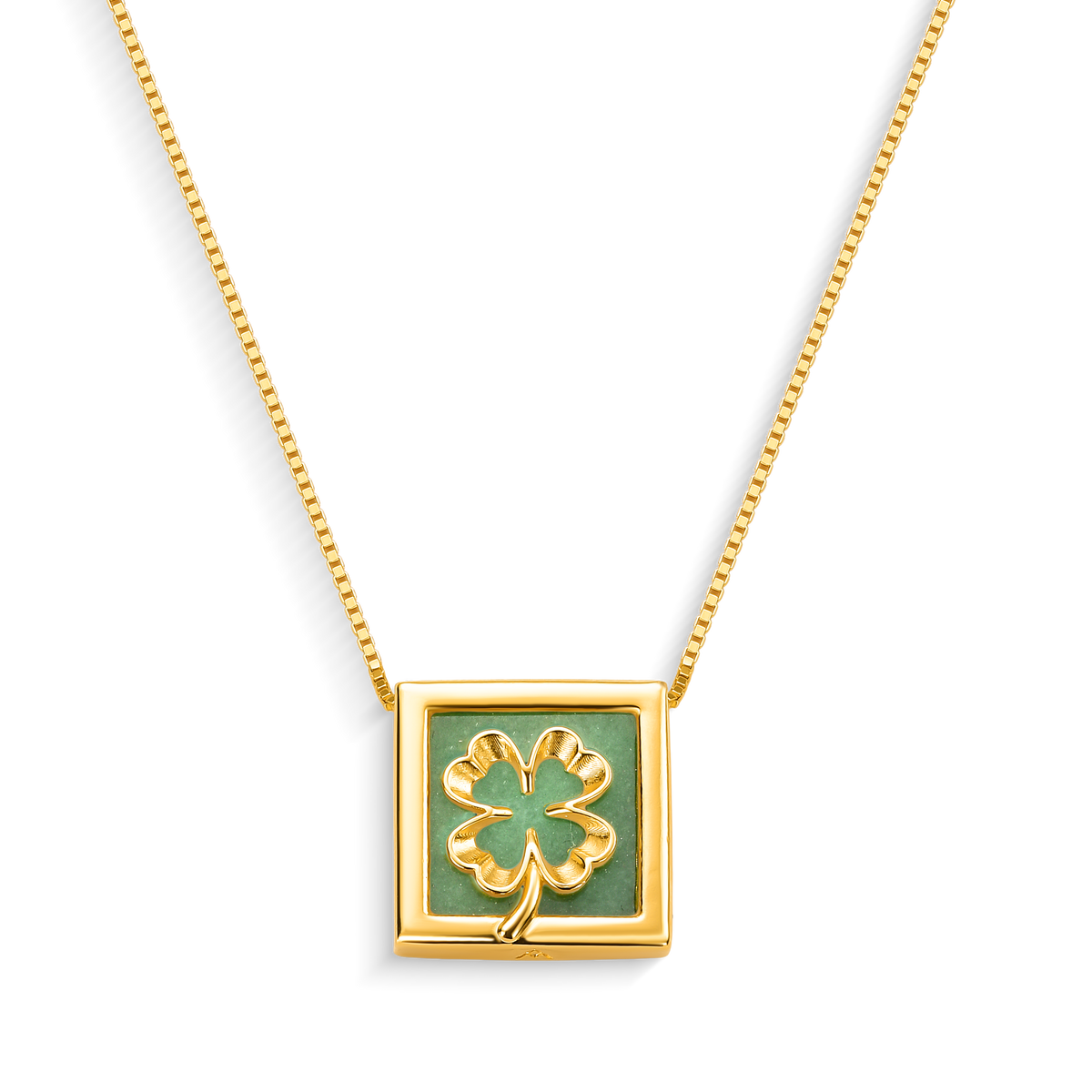 Colar Boa Sorte com Quartzo Verde, semijoia banhada a ouro 18k — Aimer Joias