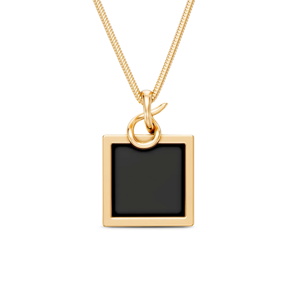 Colar Esboço com Obsidiana Negra, semijoia banhada a ouro 18k — Aimer Joias