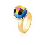 Anel Classic com Cristal Multicolorido, banhado a ouro 18k