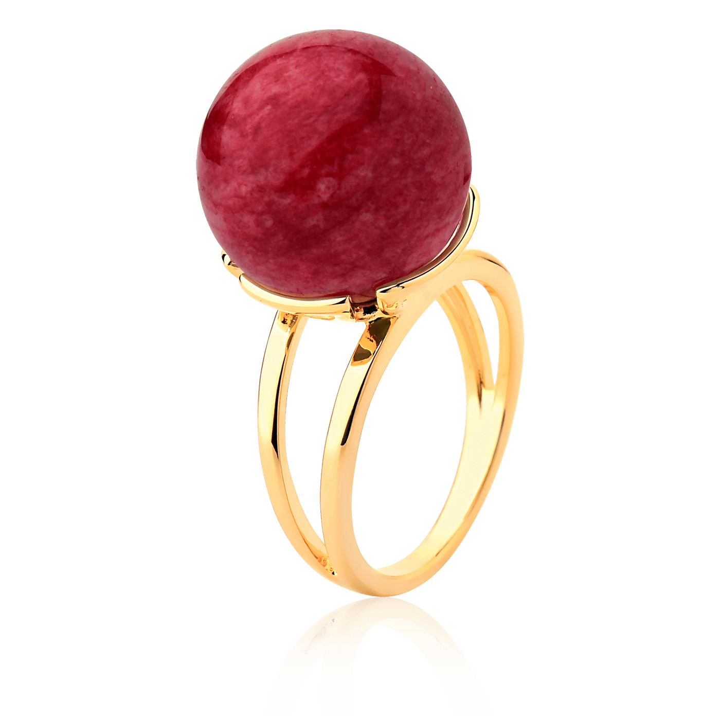 Anel Ball - Feldspato Vermelho Semijoias de luxo e design exclusivo