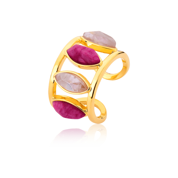 Anel Bem Me Quer - Rosa Pink/Ametista Semijoias de luxo e design exclusivo