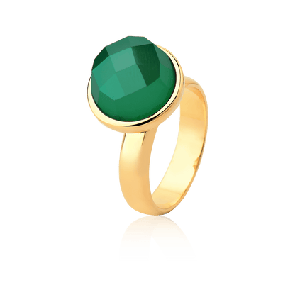 Anel Classic - Ágata Verde — Ouro 18K | Aimer Joias | semijoia feminina pedra natural