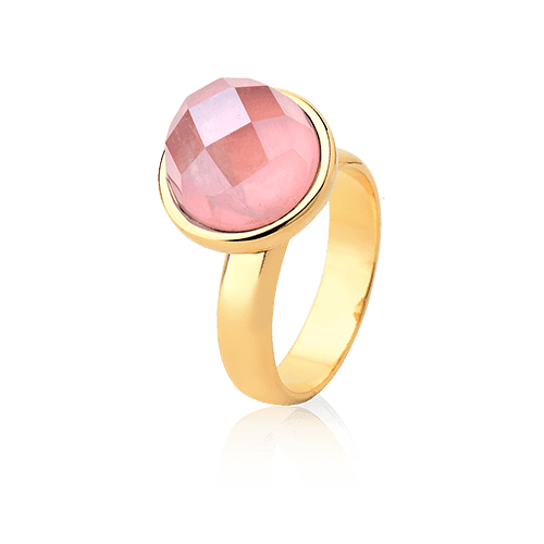 Anel Classic - Quartzo Rosa — Ouro 18K | Aimer Joias | semijoia feminina pedra natural