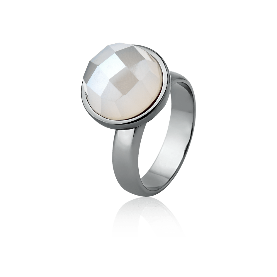 Anel Classic - Cristal de Rocha — Ródio Negro | Aimer Joias | semijoia feminina pedra natural