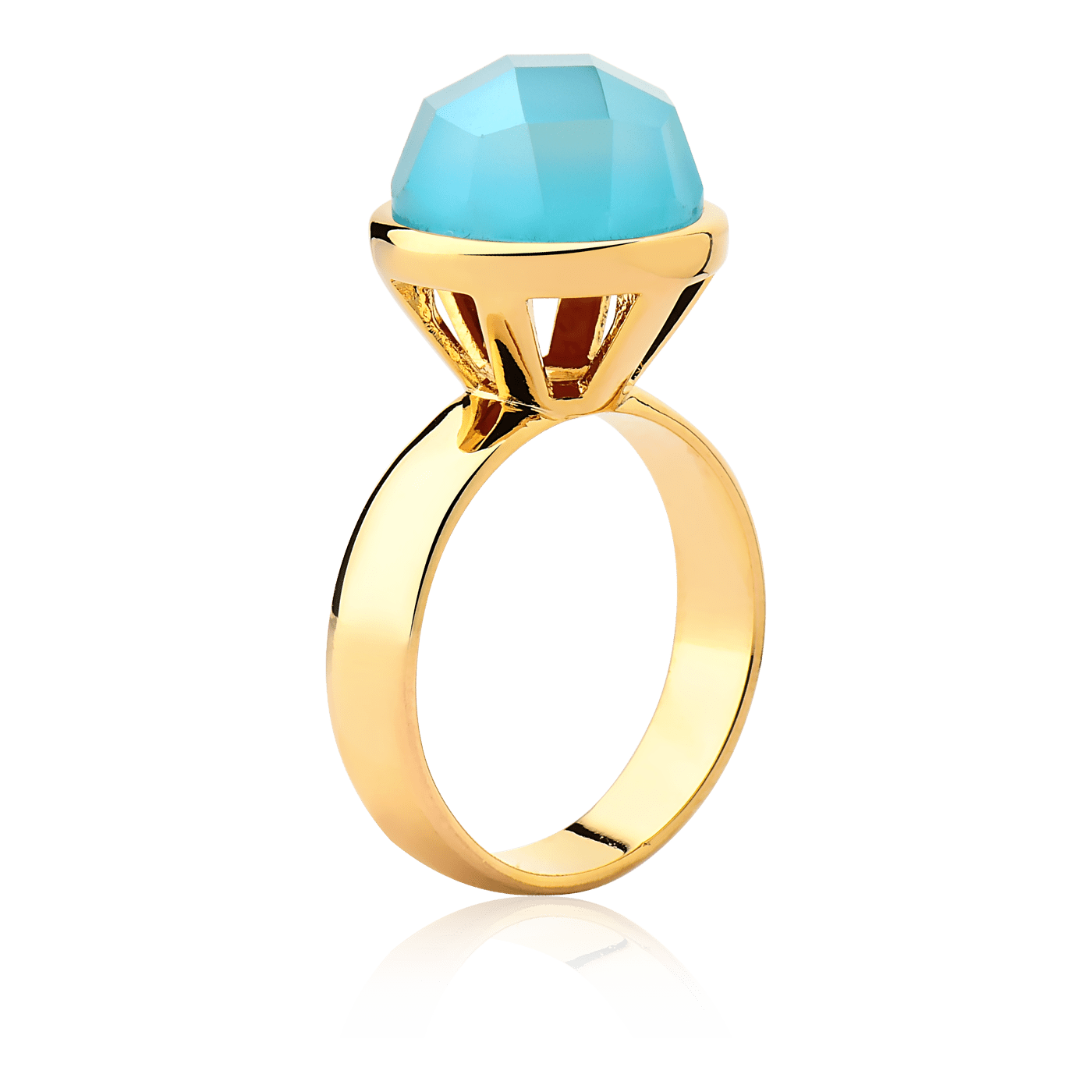 Anel Classic - Howlita Turquesa detalhe — Ouro 18K | Aimer Joias | anel semijoia pedra natural