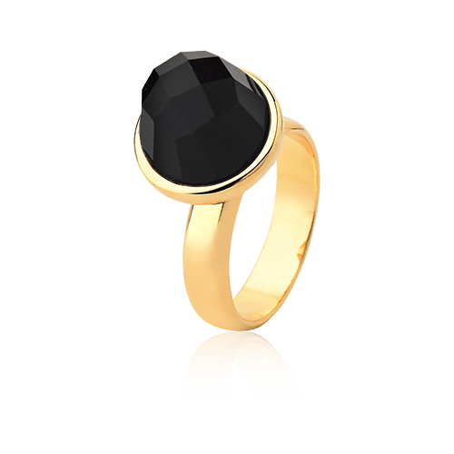 Anel Classic - Onix — Ouro 18K | Aimer Joias | semijoia feminina pedra natural