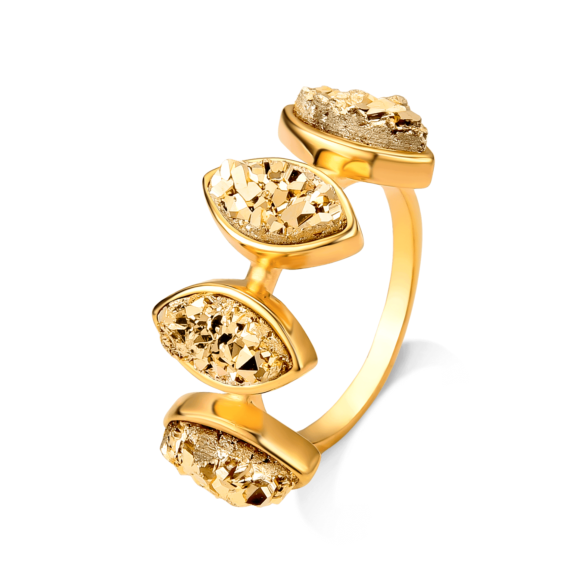 Anel Dália - Drusa Ouro Semijoias de luxo e design exclusivo