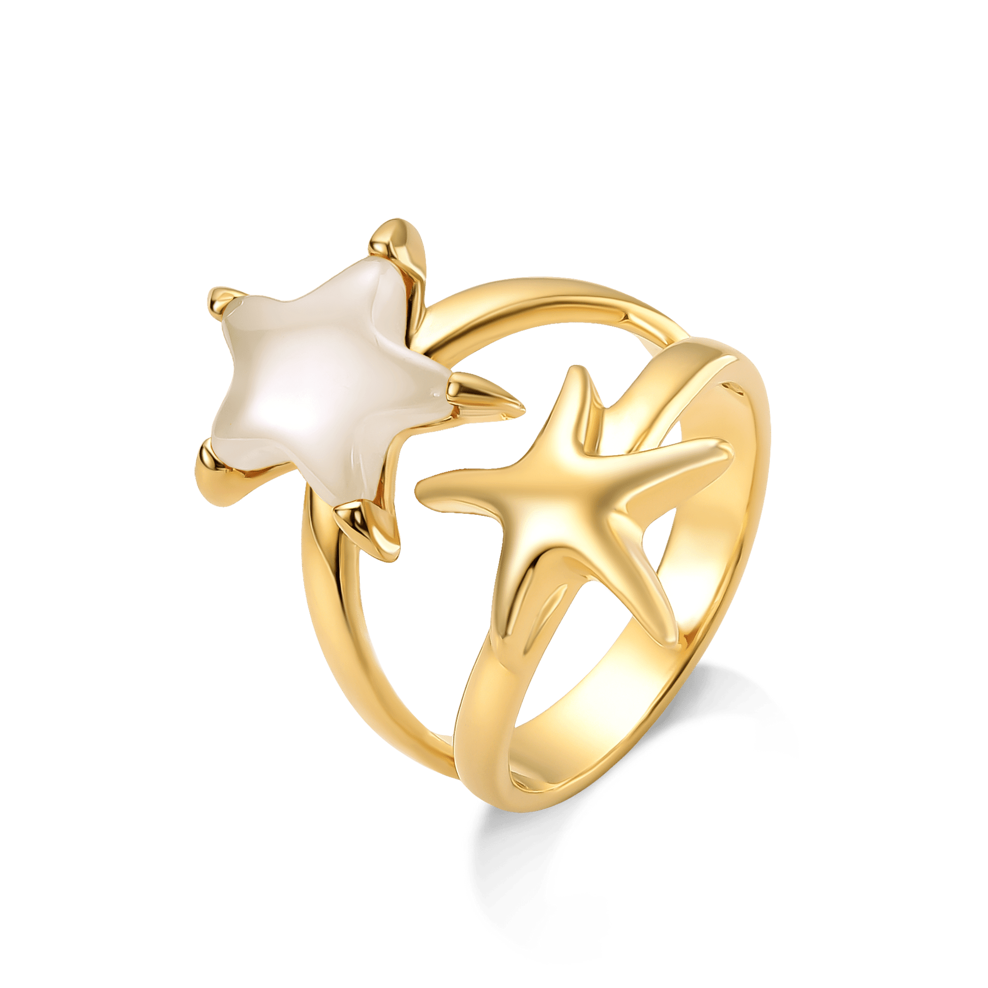 Anel Estelar - Ágata Branca Semijoias de luxo e design exclusivo