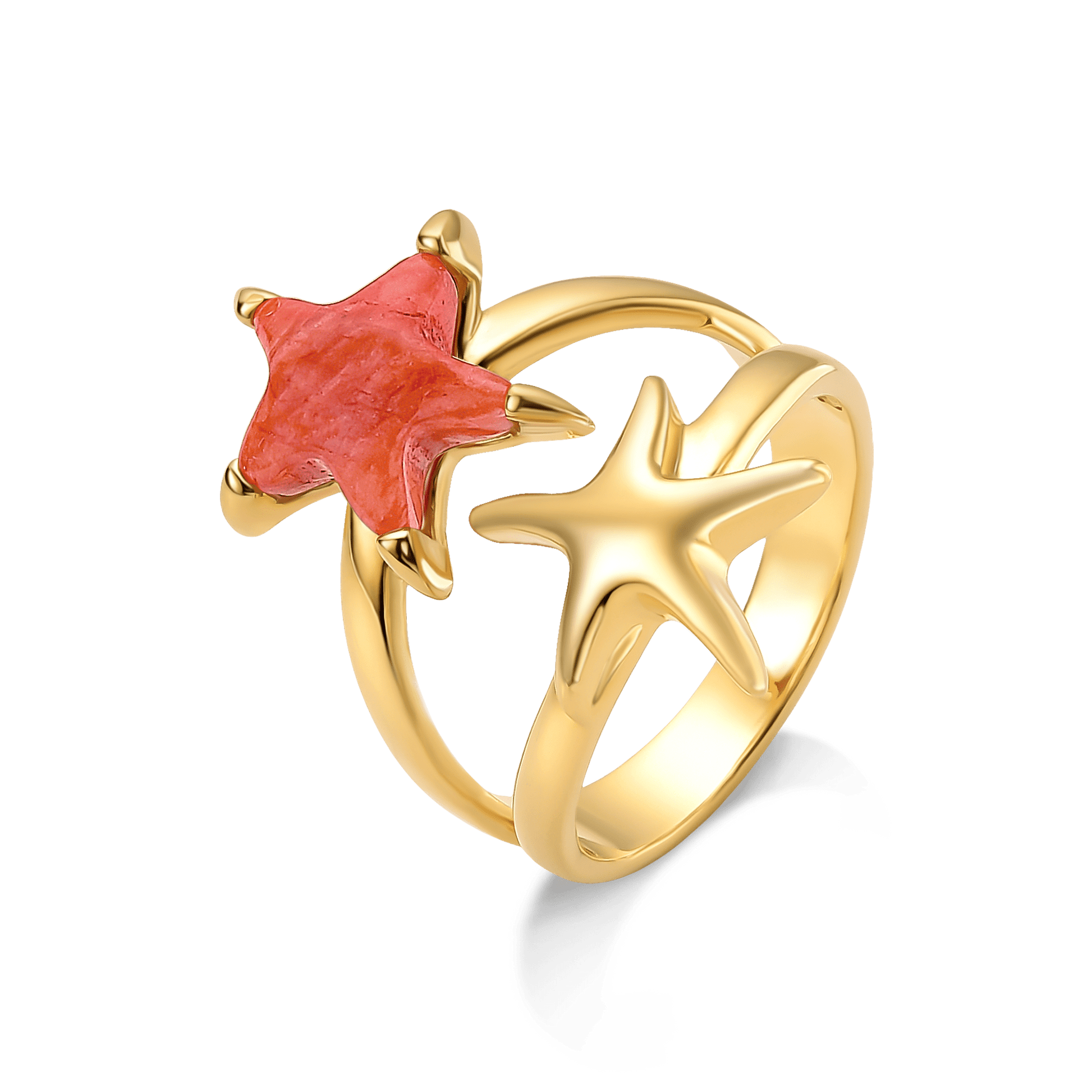 Anel Estelar - Feldspato Laranja Semijoias de luxo e design exclusivo
