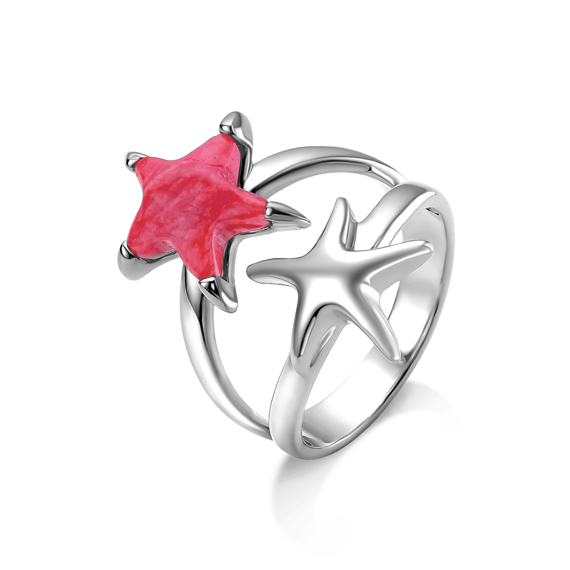Anel Estelar -  Feldspato Vermelho Semijoias de luxo e design exclusivo