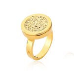 Anel Eterno com Drusa Ouro, banhado a ouro 18k