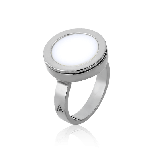 Anel Eterno - Porcelana Branca Semijoias de luxo e design exclusivo