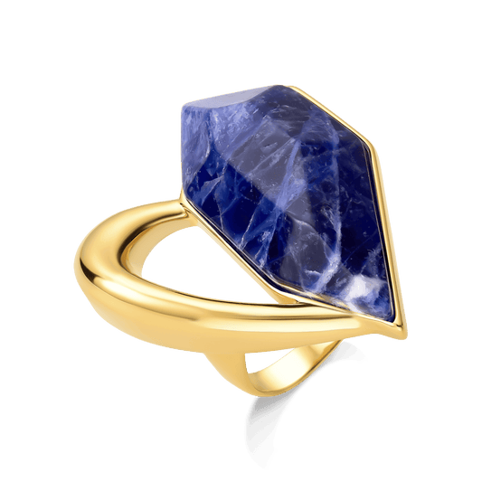 Anel Intensa - Sodalita Azul Semijoias de luxo e design exclusivo
