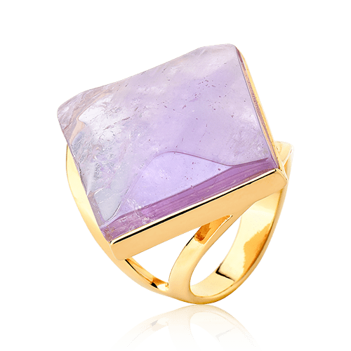 Anel Lírio - Ametista — Ouro 18K | Aimer Joias | semijoia feminina pedra natural