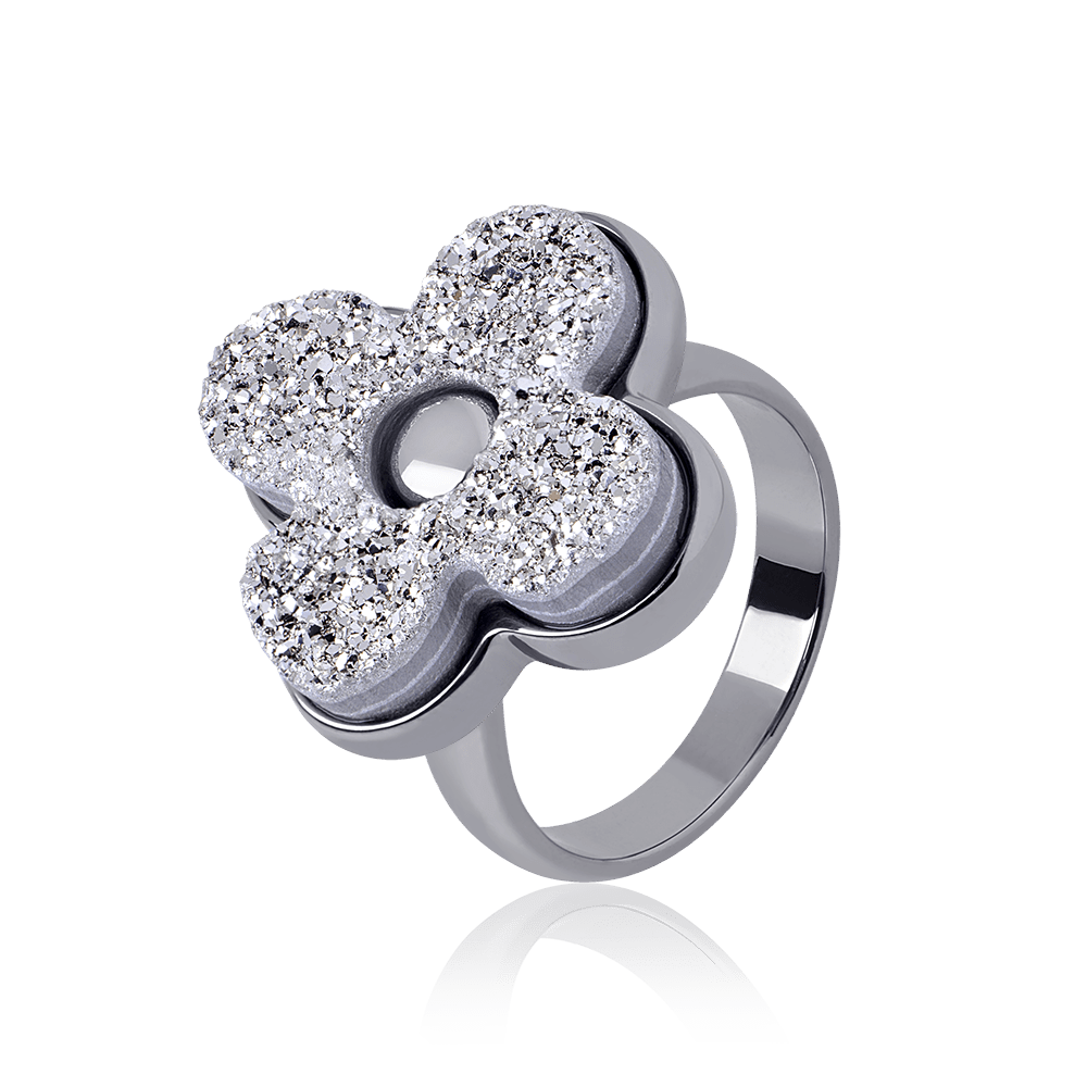 Anel Radiante - Drusa Platina Semijoias de luxo e design exclusivo