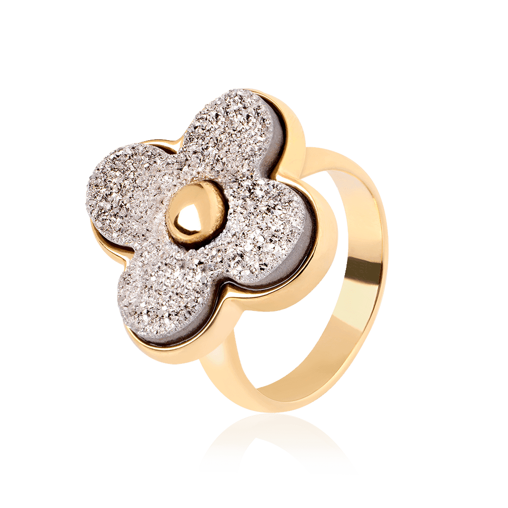 Anel Radiante - Drusa Platina Semijoias de luxo e design exclusivo