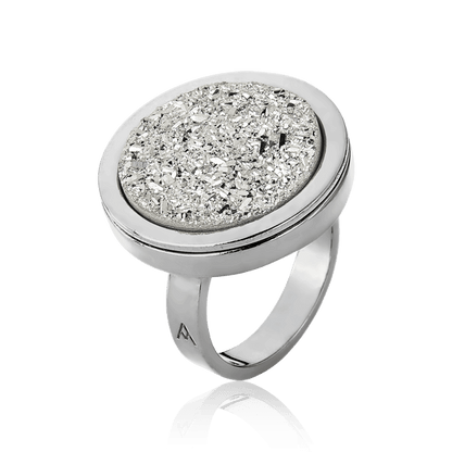 Anel Único - Drusa Platina Semijoias de luxo e design exclusivo