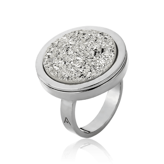 Anel Único - Drusa Platina Semijoias de luxo e design exclusivo