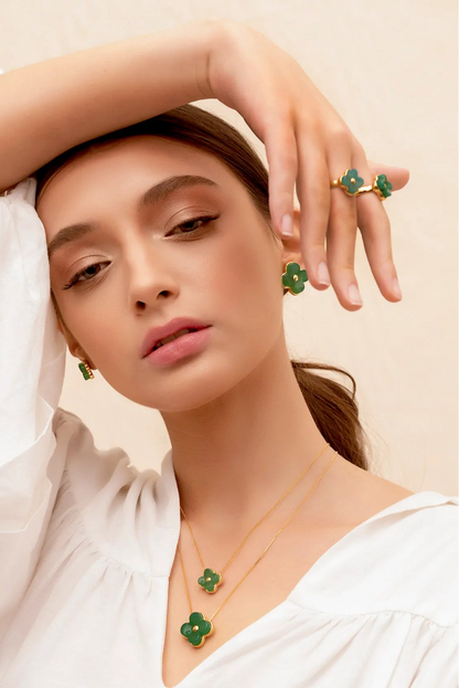 O Anel Afeto com Ágata Verde em Banho de Ouro 18K é a joia ideal para quem busca estilo e sofisticação. A cor vibrante da pedra natural cria um visual elegante e atemporal em contraste com o banho dourado.