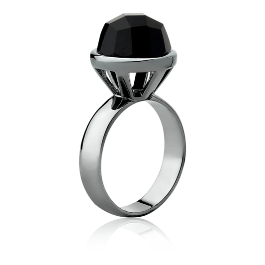 Anel Classic - Onix — Ródio Negro | Aimer Joias | semijoia feminina pedra natural