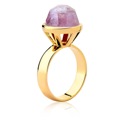Anel Classic - Ametista vista lateral — Ouro 18K | Aimer Joias | anel semijoia