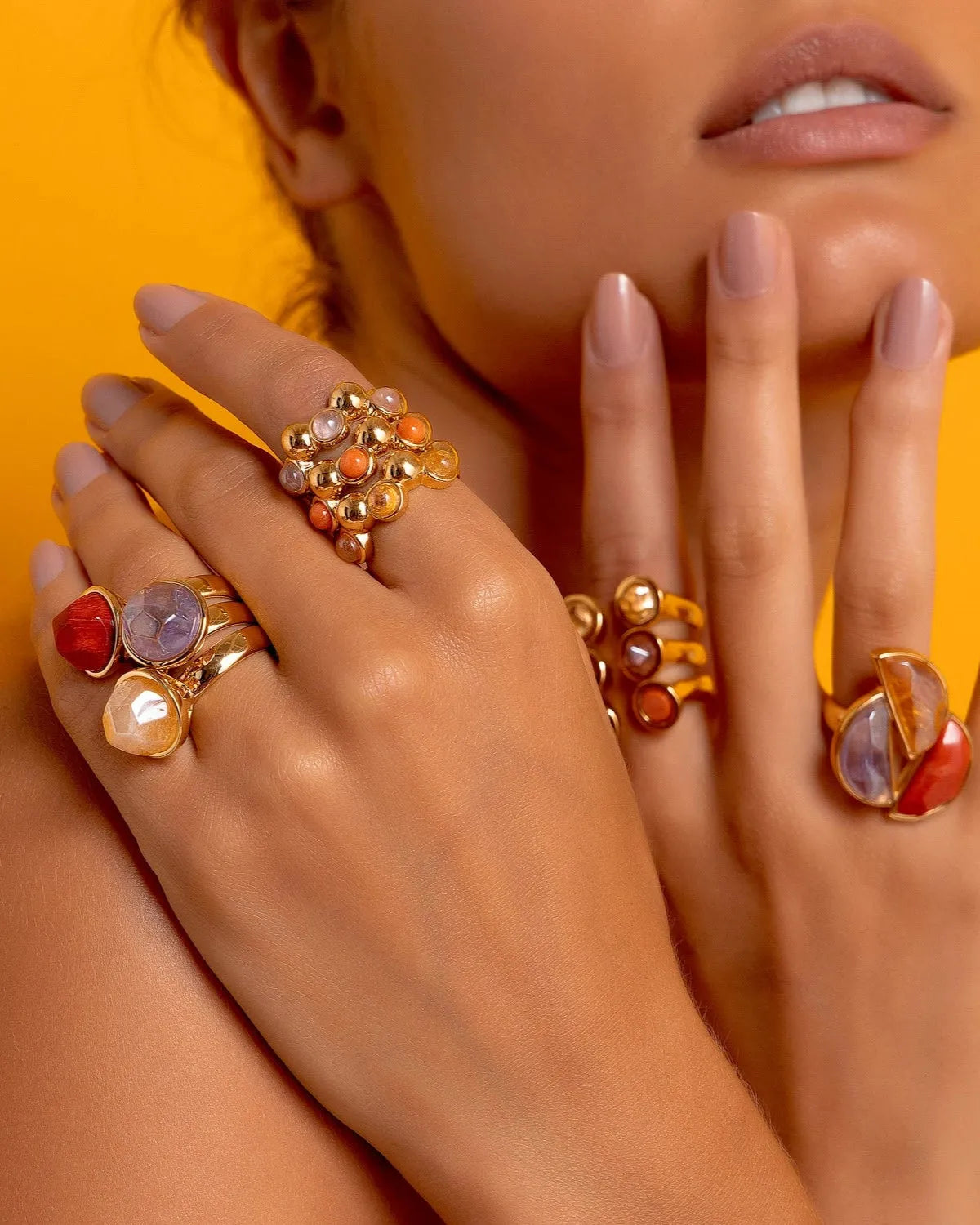 Anel Classic - Ametista detalhe — Ouro 18K | Aimer Joias | anel semijoia pedra natural