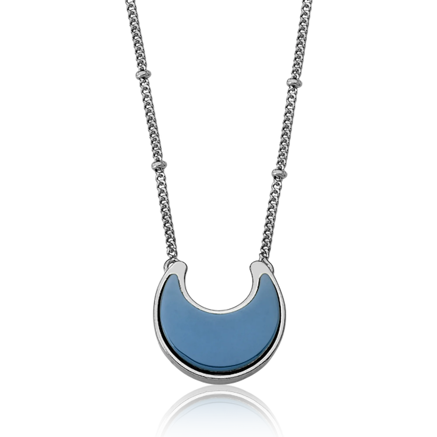 Colar Lua - Obsidiana Negra — Ródio Negro | Aimer Joias | semijoia feminina pedra natural