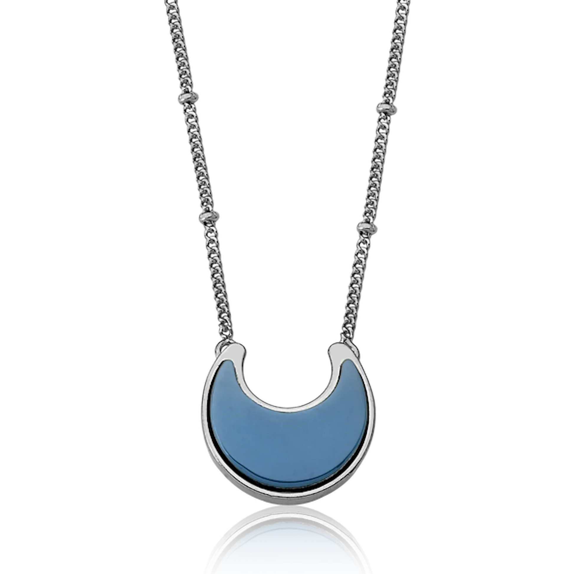 Colar Lua - Obsidiana Negra — Ródio Negro | Aimer Joias | semijoia feminina pedra natural