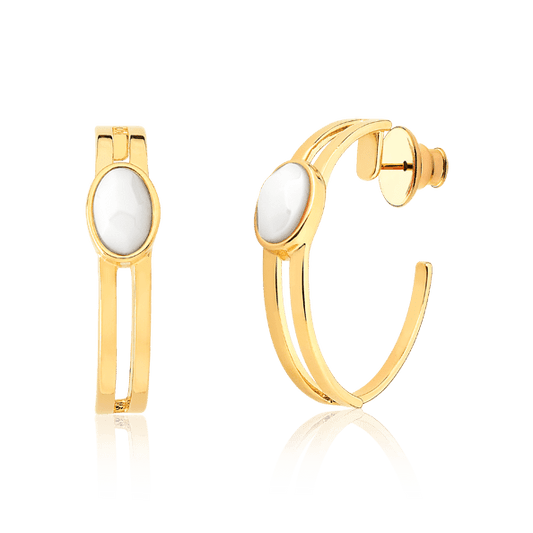 Argola Essencial Oval - Porcelana Semijoias de luxo e design exclusivo