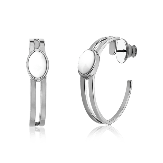 Argola Essencial Oval - Porcelana Semijoias de luxo e design exclusivo