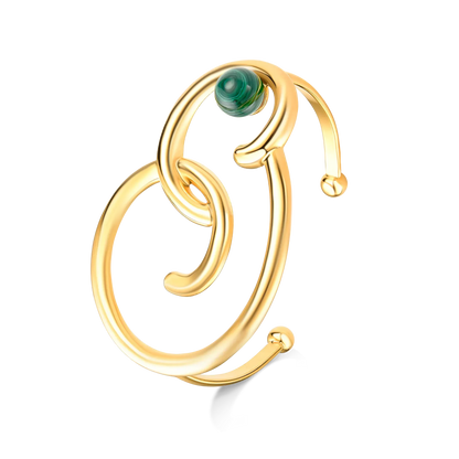 Use o Bracelete Trajetos com Malaquita em Banho de Ouro 18K para transformação e fortalecer sua intuição.