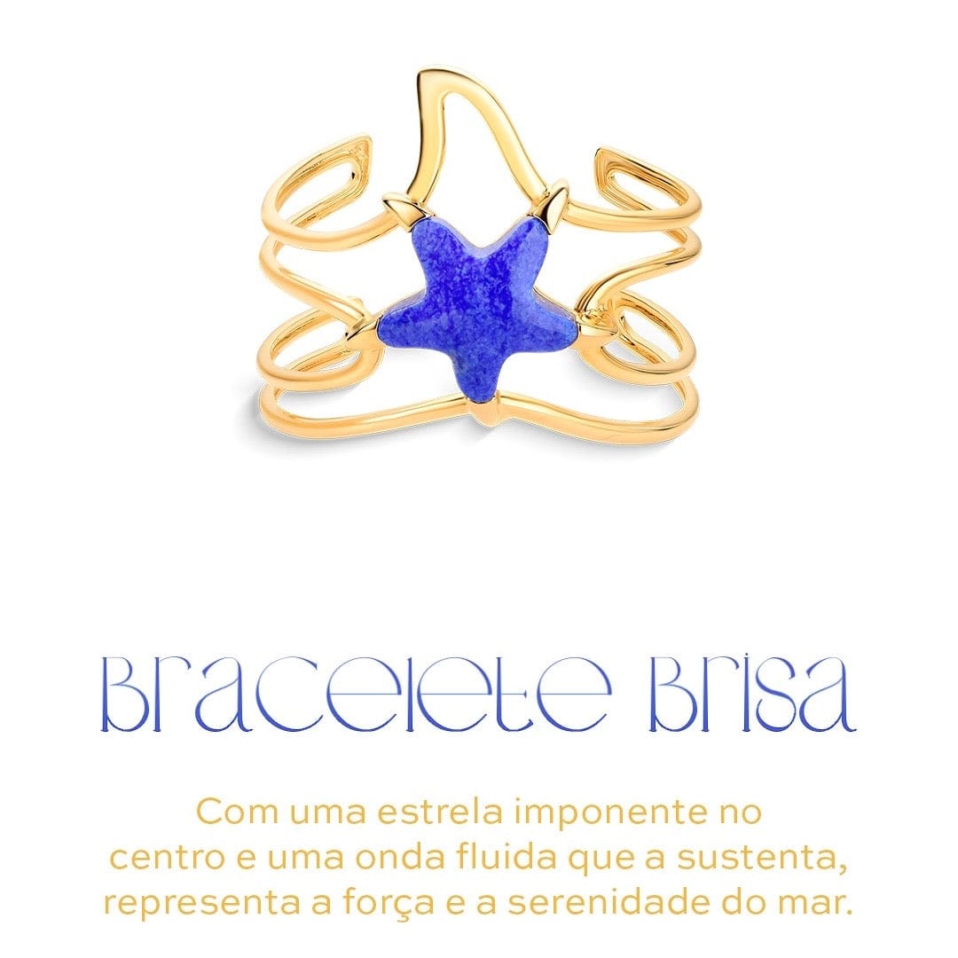 Bracelete Brisa - Quartzo  Azul Anil Semijoias de luxo e design exclusivo