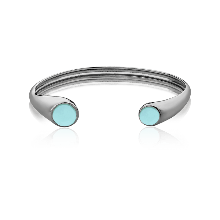 Bracelete Pocket Ball - Ágata Azul Céu Semijoias de luxo e design exclusivo