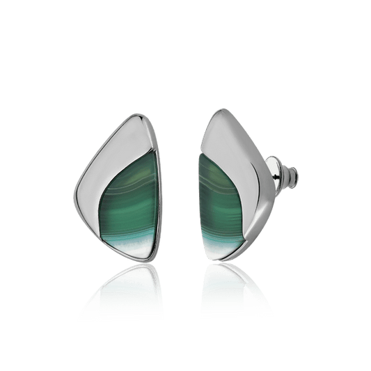 Brinco Ailes - Verde Listrado Semijoias de luxo e design exclusivo