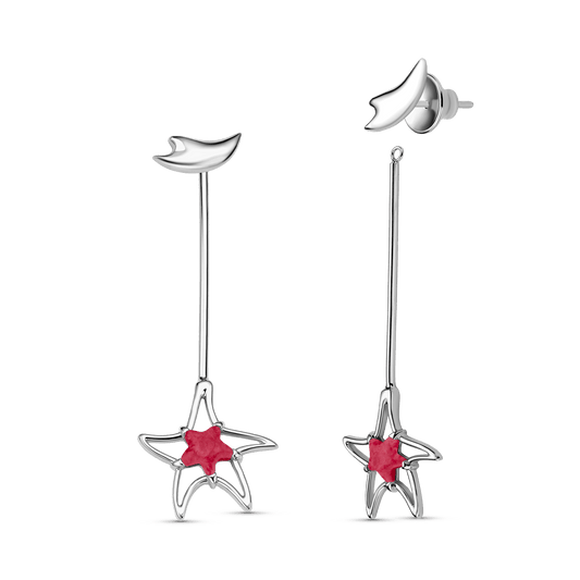 Brinco Brisa - Feldspato Vermelho Semijoias de luxo e design exclusivo