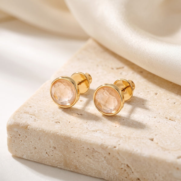 Brinco Classic - Citrino, banhado a ouro 18k