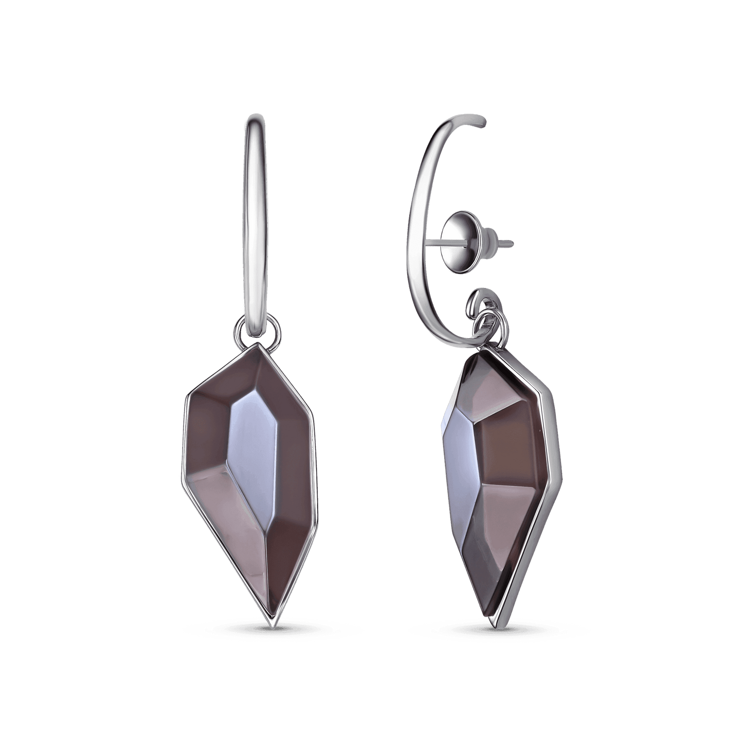 Brinco Impulso - Quartzo Fumê Semijoias de luxo e design exclusivo