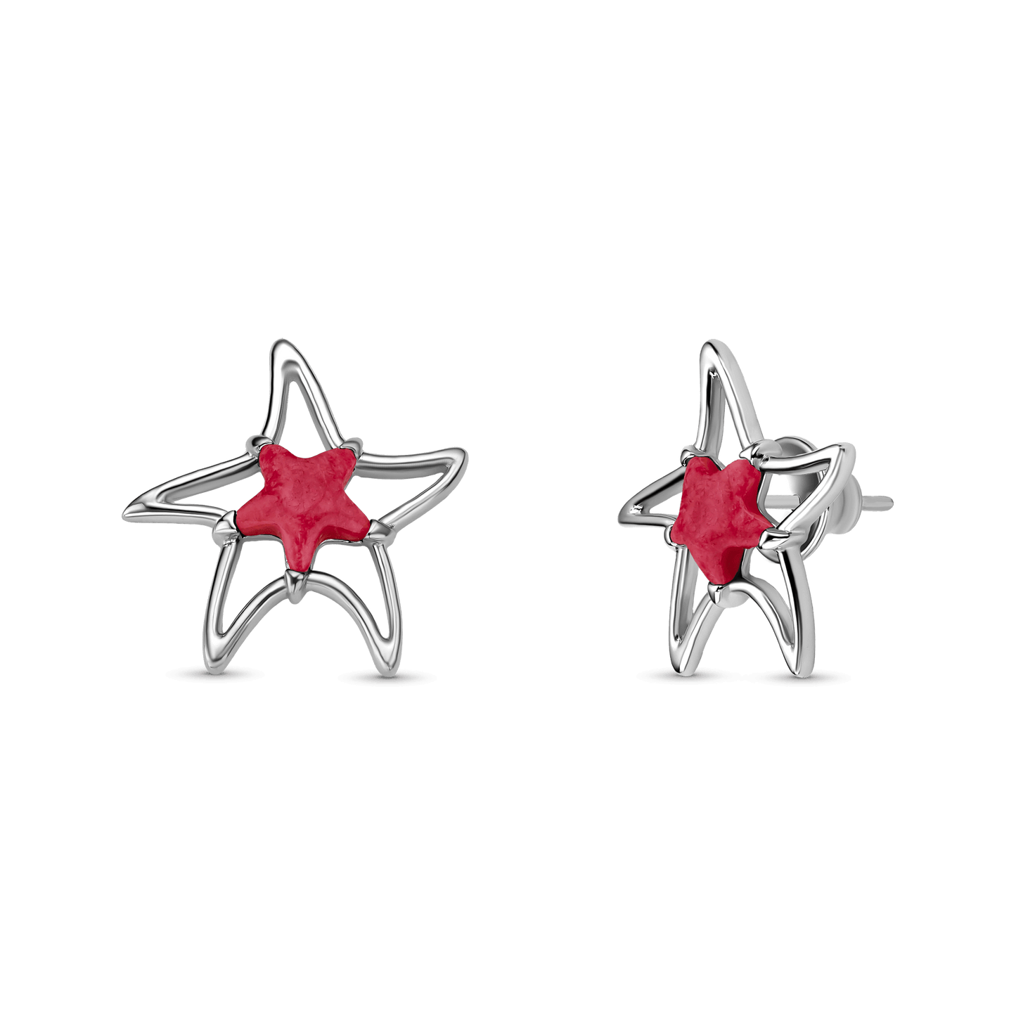 Brinco Serena - Feldspato Vermelho Semijoias de luxo e design exclusivo